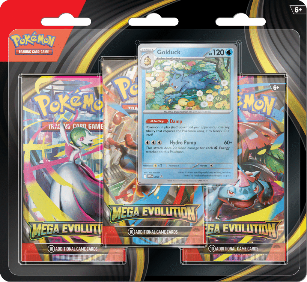 Mega Evolution 3-Pack Blister Golduck w dobrej cenie